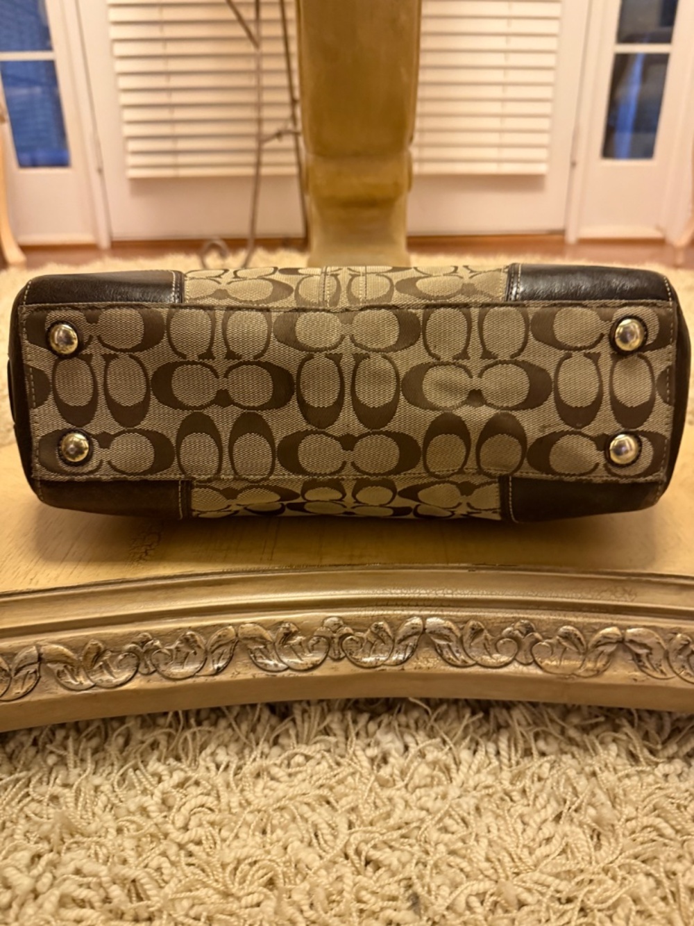 Coach Hampton Signature C Tan/Brown Canvas Carryall Satchel 11062 Y2K - Picture 10 of 16